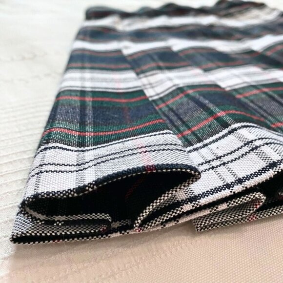 AMERICAN APPAREL BLACK WHITE RED PLAID HIGH RISE MINI PLEATED SKATER SKIRT - XS - Picture 8 of 9